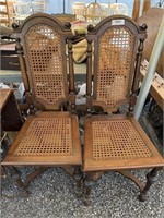 Pair of Walnut Cane Bottom Chairs