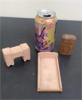 Wooden Doll furniture from 1930’s bed missing foot