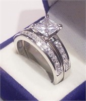 2 Ct Princess Engagement ring Wedding set Sz 5