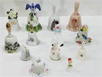 Lot of 13 Ceramic/Porcelain/China Collector Bells