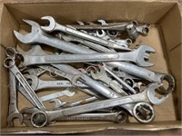 Flat of various size wrenches