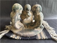 Circle Of Friends Tea Light Pottery Candle Holder