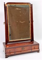 Mahogany shaving mirror, Queen Anne, shaped front