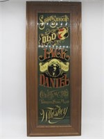 REVERSE PAINTED EARLY JACK DANIELS WHISKEY SIGN