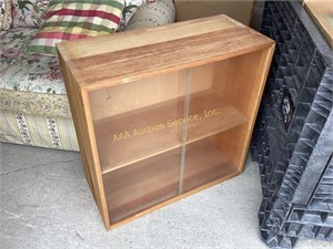 Wood shelf w/sliding glass doors 30 in high x 30