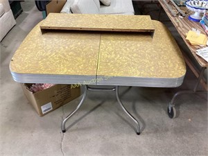 Mid century yellow Formica top chrome dining