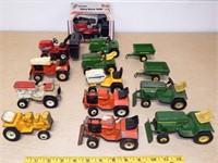 (14) Toy Lawn Tractors, Wagons & More