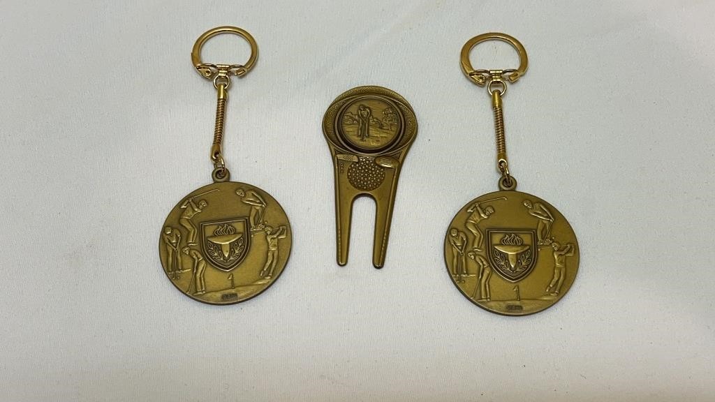 Vintage Bronze Golfing Medallions