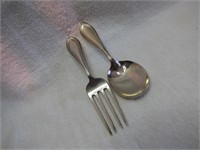 Vintage Sterling Silver Child's Fork & Spoon Set