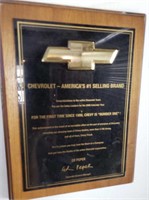 Chevrolet America's #1 Selling Brand plaque