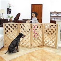 Foldable Indoor Dog Gate for House Freestanding Fo