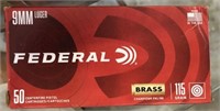 FEDERAL 9mm LUGER 115 GR 50 RDS