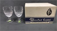 Only 2 Of 6 Waterford Crystal White Wine Glasses