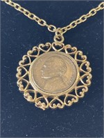 1969 Nickel Necklace Gold Plate