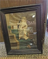 Victorian Print & Frame- Picture Has Wrinkles-