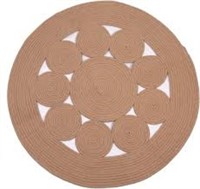 Jute Braided Rug, Round Natural, Hand Woven