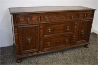 WALNUT SIDEBOARD - 3'H X 66"L X 20"D