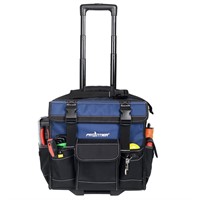 Rolling Tool Bag with Wheels 15" Tool Tote Bag, Wa