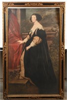 LARGE LITHOGRAPH YOUNG  QUEEN VICTORIA IN FRAME