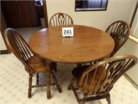 Round Drop Leaf Kitchen Table w/ 4 Chairs