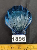 Blue Glass Shell Paperweight