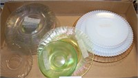 FLAT BOX OF DEPRESSION & CARNIVAL STYLE GLASSWARE