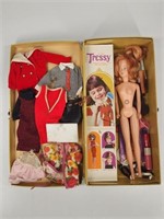 VINTAGE TRESSY DOLL IN BOX W/ CLOTHING & ACCESSORI