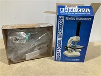 School Microscope NIB, sample vials, tubes kit