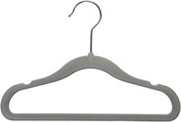 Basics Kids Velvet Non-Slip Clothes Hangers, Gray