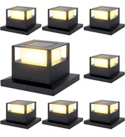 SOLAR POST CAP LIGHTS, 8 PACK OUTDOOR FENCE POST