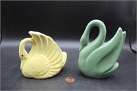 Pair of Mid-Century Ceramic Swans