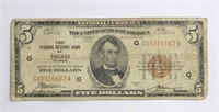 SERIES OF 1928 $5 NATIONAL CURRENCY NOTE