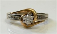 DESIRABLE 10K GOLD AND DIAMOND RING