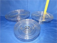 Set of 3 Graduated Glass Cake Stands