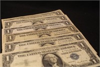 Lot of 6 $1 Silver Certificate Bank Notes