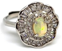 Opal Sterling Silver Ring