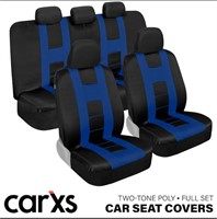 Black & Blue Car Seat Covers Full Set