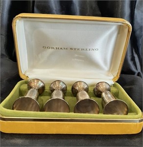 (4)Engraved Gorham Sterling Silver Cordial Cups