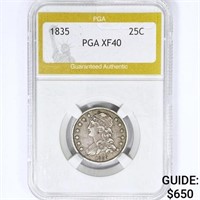1835 Capped Bust Quarter PGA XF40