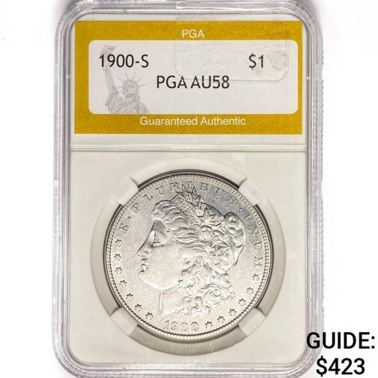 1900-S Morgan Silver Dollar PGA AU58