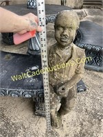 Cement Statue Black Boy Finishing (Missing Fishing
