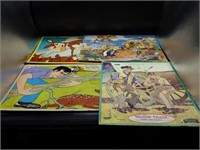 Four Vintage Cardboard Inlay Puzzles