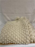 Oversized Beige throw blanket