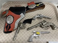 Assorted Hubley Cap Guns & Holster