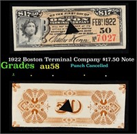 1922 Boston Terminal Company $17.50 Note Grades Ch