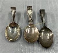 (3) Sterling silver baby spoons, Cuillères pour