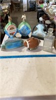 Various vintage decorative liquor bottles.