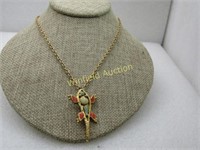 Vintage Ancient Themed Alligator Necklace, 18" Gol
