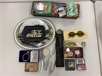 Group collectibles, cards,  glasses, Coca-Cola