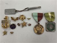 Vintage Military and Scouts Medals and Pins Collec